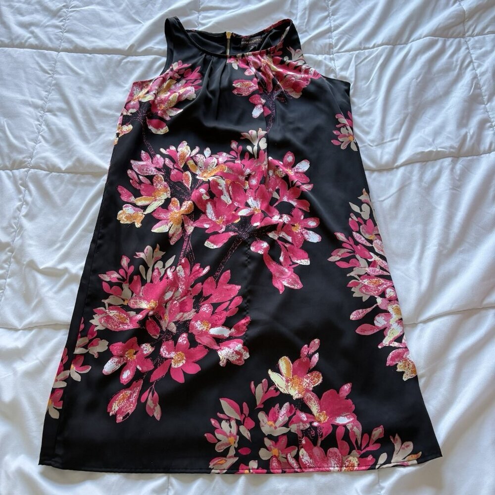 Dana Buchman Red‎ Floral Flower Womens Size Medium Sleeveless Mini Dress Office